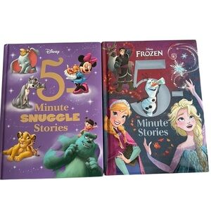 Bundle of two Disney 5 Minute Books: Snuggle Stories and Frozen Hardcover Books